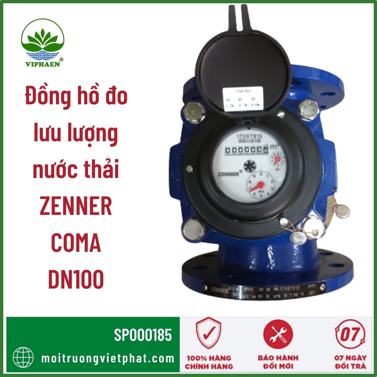 đồng hồ đo lưu lượng nước sạch zenner dn32 chính hãng