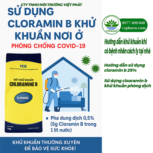 sử dụng cloramin b 25 phòng dịch.
