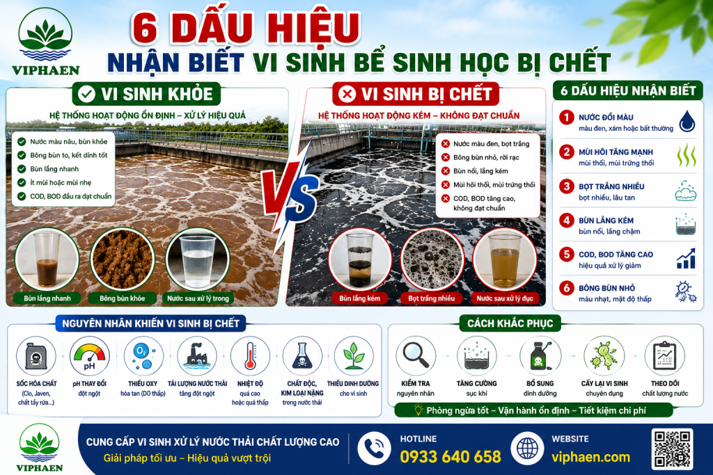 dấu hiệu vi sinh chết