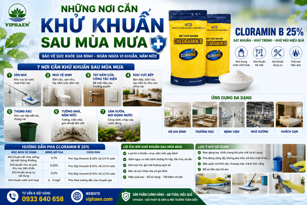 hướng dẫn pha cloramin b 25%