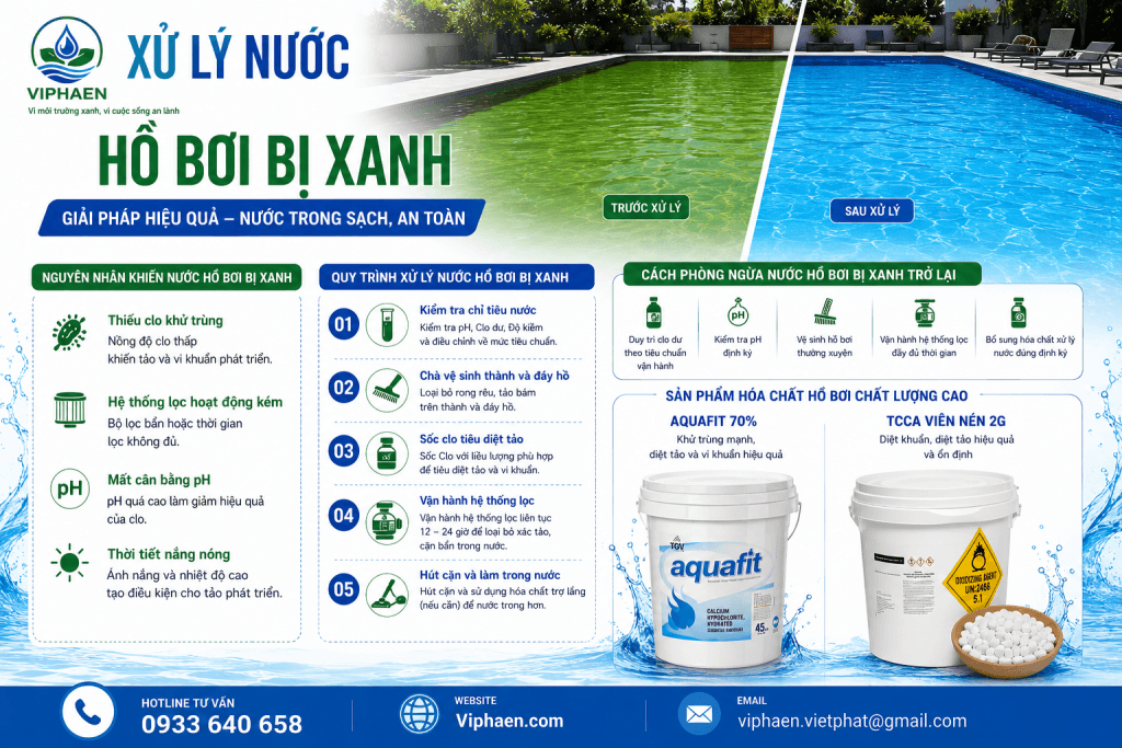 xử lý nước hồ bơi